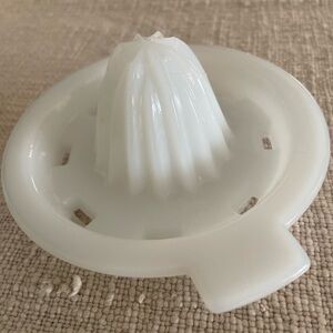 Lot Vintage white Milk glass citrus juicer vintage milk glass candlestick